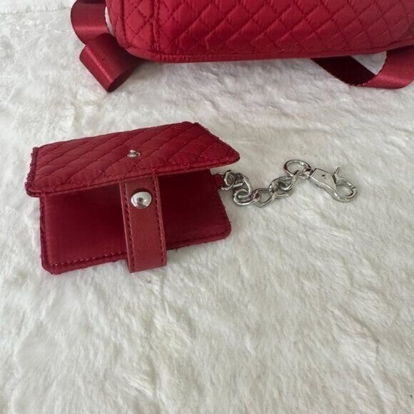 New Cynthia Rowley Quilted Mini Red Backpack with matching wallet - Picture 8 of 10
